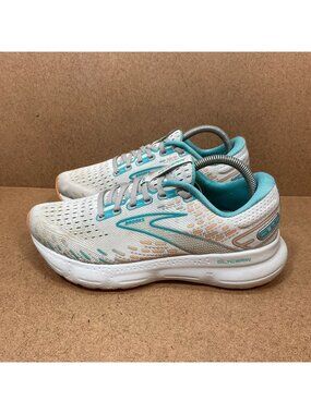 Brooks Glycerin 20 Womens Running Shoes White/Turquoise Size 10 Cushion Comfort